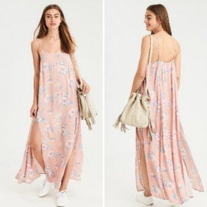 AMERICAN EAGLE Peach Floral Maxi Dress